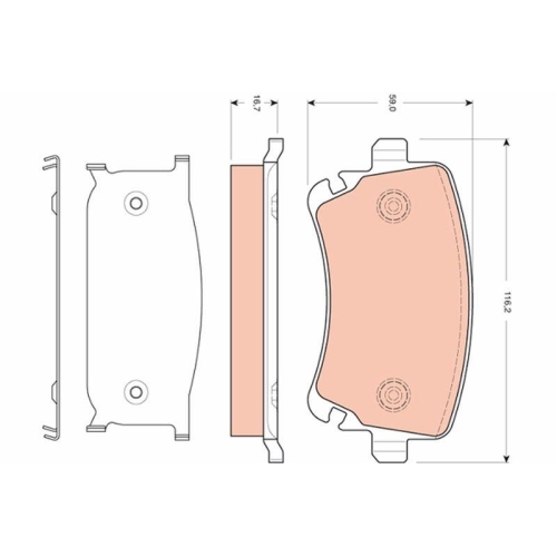 Bremsbelagsatz Scheibenbremse Trw GDB1661 f&uuml;r Audi Hinterachse