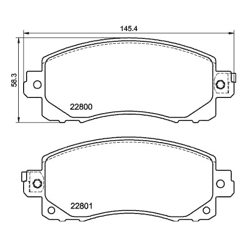 Bremsbelagsatz Scheibenbremse Hella 8DB 355 039-161 f&uuml;r Subaru Amc Vorderachse