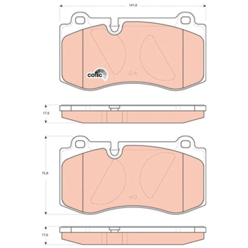 Bremsbelagsatz Scheibenbremse Trw GDB1733 Cotec f&uuml;r Mercedes Benz Mercedes Benz