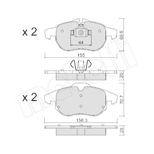 Bremsbelagsatz Scheibenbremse Metelli 22-0540-0 für Fiat Opel Saab Vauxhall
