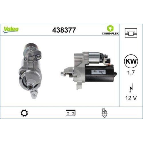 Starter Valeo 438377 Valeo Core-flex f&uuml;r Audi Roewe (saic) Peugeot (df Psa)