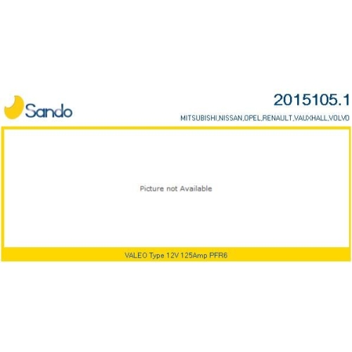 Generator Sando 2015105.1 für Mitsubishi Nissan Opel Renault Vauxhall Volvo