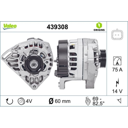 Generator Valeo 439308 Valeo Origins New Oe Technologie für Renault