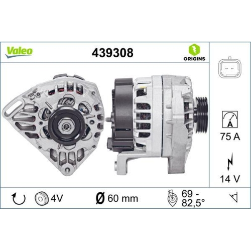 Generator Valeo 439308 Valeo Origins New Oe Technologie f&uuml;r Mitsubishi Renault