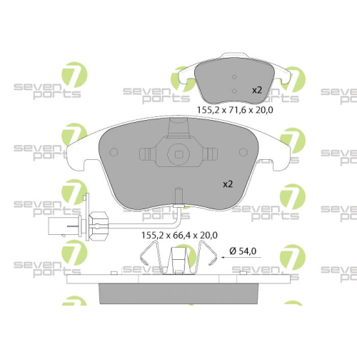 Bremsbelagsatz Scheibenbremse 7 Seven Parts SVP24141 f&uuml;r Audi Seat Skoda Vag VW