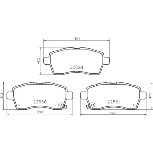 Bremsbelagsatz Scheibenbremse Hella 8DB 355 039-171 f&uuml;r Suzuki Amc Vorderachse