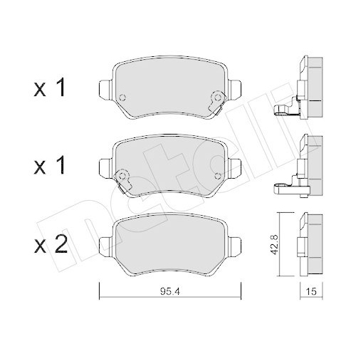 Bremsbelagsatz Scheibenbremse Metelli 22-0542-0 f&uuml;r Opel Vauxhall Kia