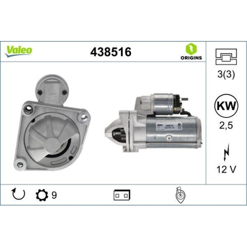 Starter Valeo 438516 Valeo Origins New Oe Technology for Citro&euml;n Daf Fiat