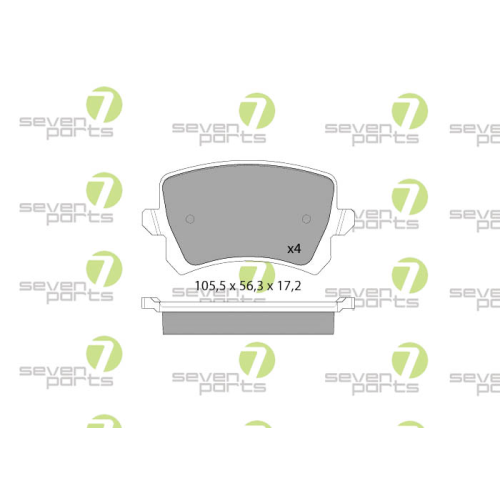 Bremsbelagsatz Scheibenbremse 7 Seven Parts SVP22681 f&uuml;r Audi Seat Skoda Vag VW
