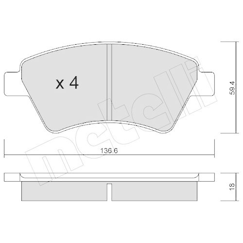 Bremsbelagsatz Scheibenbremse Metelli 22-0544-0 f&uuml;r Renault Renault Trucks