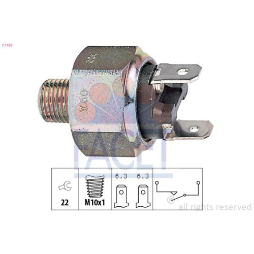 Bremslichtschalter Facet 7.1102 Made In Italy - Oe Equivalent f&uuml;r Audi VW
