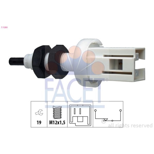 Stop Light Switch Facet 7.1250 Made In Italy - Oe Equivalent for Fiat Iveco