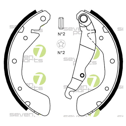 Bremsbackensatz 7 Seven Parts SVG10383 f&uuml;r Hinterachse