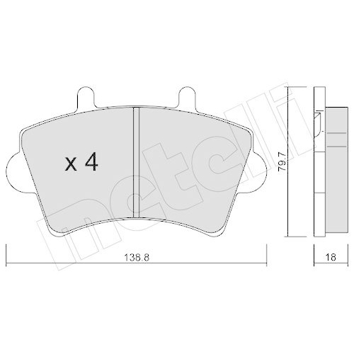 Bremsbelagsatz Scheibenbremse Metelli 22-0545-0 f&uuml;r Nissan Opel Vauxhall
