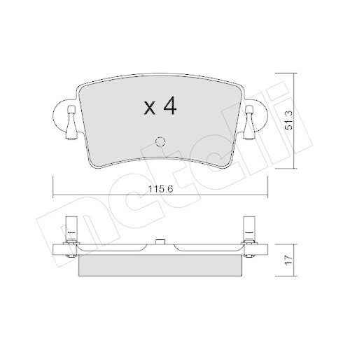 Bremsbelagsatz Scheibenbremse Metelli 22-0546-0 für Nissan Opel Vauxhall