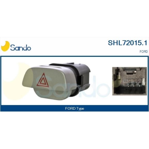 Warnblinkschalter Sando SHL72015.1 f&uuml;r Ford