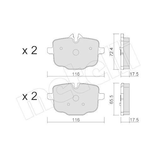 Bremsbelagsatz Scheibenbremse Metelli 22-0921-0 f&uuml;r Bmw Hinterachse