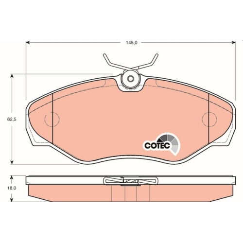 Brake Pad Set Disc Brake Trw GDB1478 Cotec for Vauxhall Nissan Opel Renault