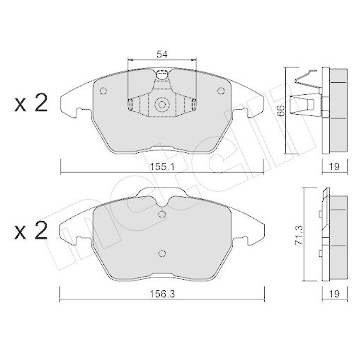 Bremsbelagsatz Scheibenbremse Metelli 22-0548-1 f&uuml;r Citro&euml;n Peugeot Vorderachse