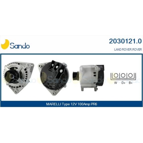 Generator Sando 2030121.0 f&uuml;r Rover F&uuml;r Fahrzeuge Mit Klimaanlage