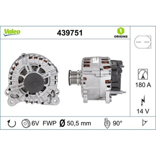 Generator Valeo 439751 Valeo Origins - New O.e. Technologie für Audi Seat Skoda