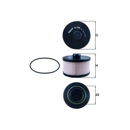 Kraftstofffilter Mahle KX 199D für Chrysler Fiat Mercedes Benz Mercedes Benz
