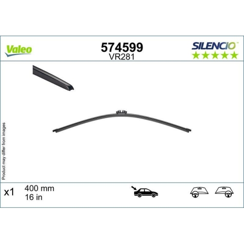 Wischblatt Valeo 574599 Silencio Rear für Bmw Citroën Opel Vauxhall Volvo Hinten