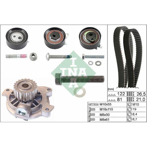 Wasserpumpe + Zahnriemensatz Schaeffler Ina 530 0483 30 f&uuml;r Audi Seat Skoda VW