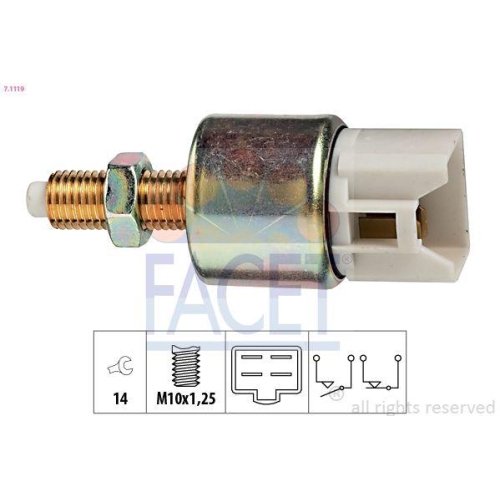 Bremslichtschalter Facet 7.1119 Made In Italy - Oe Equivalent f&uuml;r Honda MG Rover