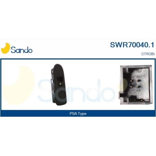 Schalter Fensterheber Sando SWR70040.1 für Citroën/peugeot Vorne Rechts