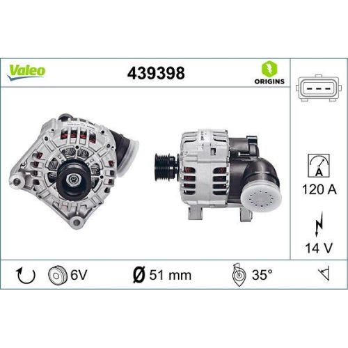Generator Valeo 439398 Valeo Origins New Oe Technologie für Bmw Bmw (brilliance)