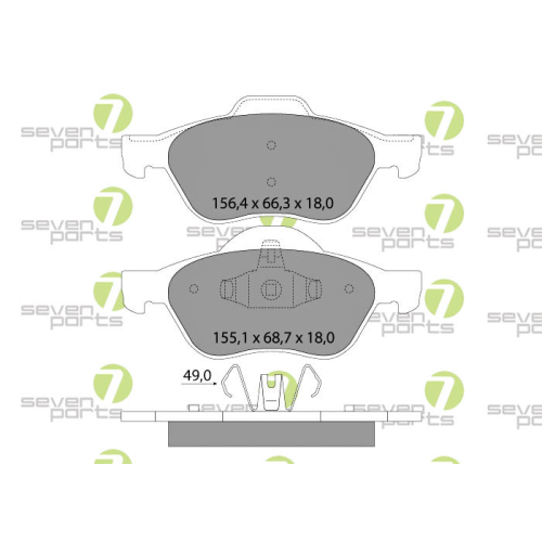 Bremsbelagsatz Scheibenbremse 7 Seven Parts SVP21721 f&uuml;r Renault 1. Vorderachse