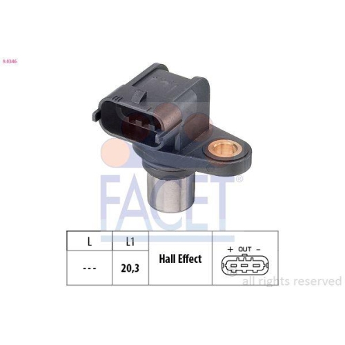 Sensor Nockenwellenposition Facet 9.0346 Made In Italy - Oe Equivalent f&uuml;r Opel