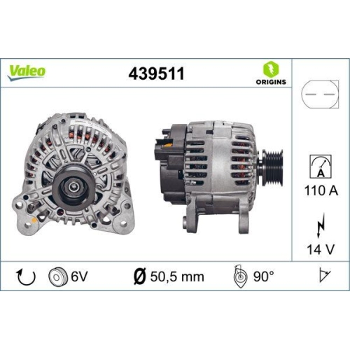 Generator Valeo 439511 Valeo Origins New Oe Technologie f&uuml;r Audi Seat Skoda VW