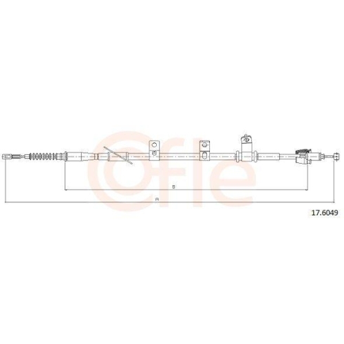 Seilzug Feststellbremse Cofle 17.6049 f&uuml;r Hyundai Kia Hinten Rechts