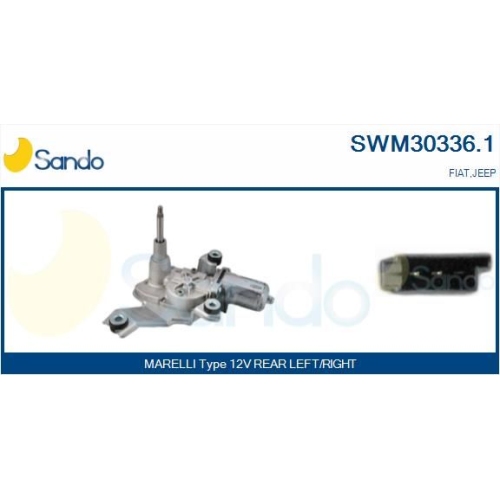 Wischermotor Sando SWM30336.1 für Fiat Jeep Hinten