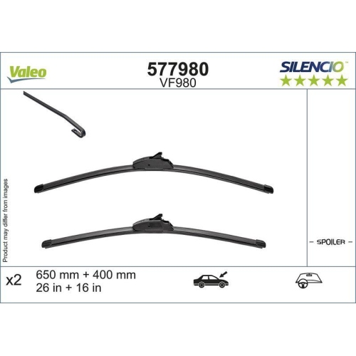 Wischblatt Valeo 577980 Silencio Flat Blade Set für Nissan Peugeot Vorne