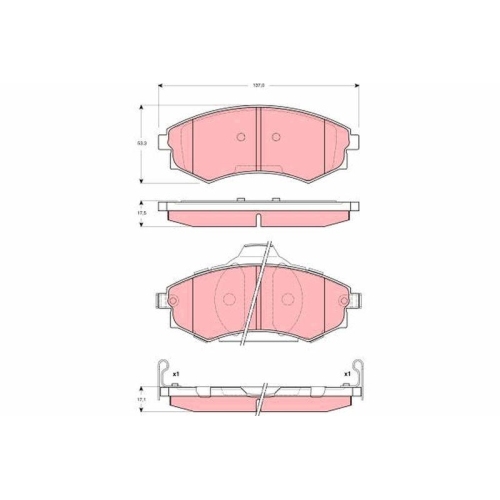 Bremsbelagsatz Scheibenbremse Trw GDB3283 f&uuml;r Hyundai Kia Vorderachse