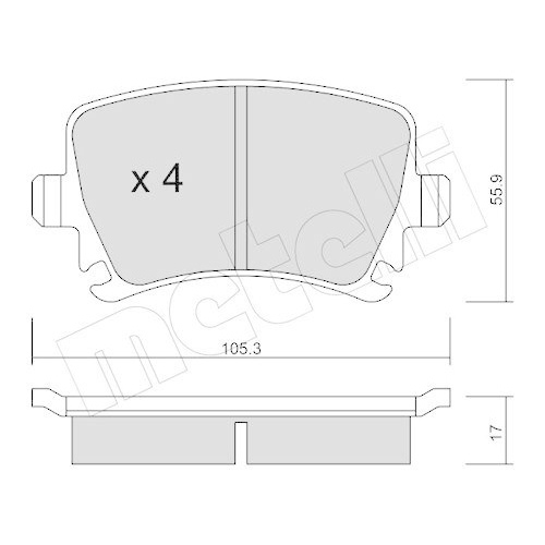 Bremsbelagsatz Scheibenbremse Metelli 22-0553-0 f&uuml;r Audi Seat Skoda VW