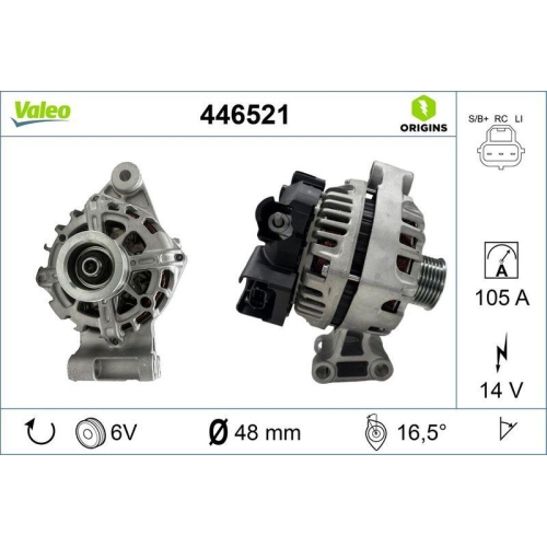 Generator Valeo 446521 Valeo Origins New Oe Technologie f&uuml;r Ford Mazda