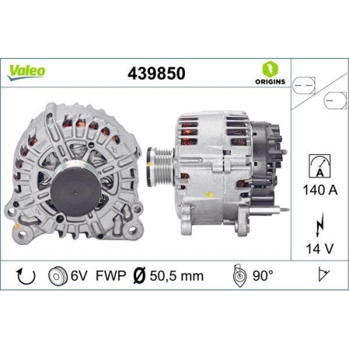 Generator Valeo 439850 Valeo Origins - New O.e. Technologie für Audi Seat Skoda