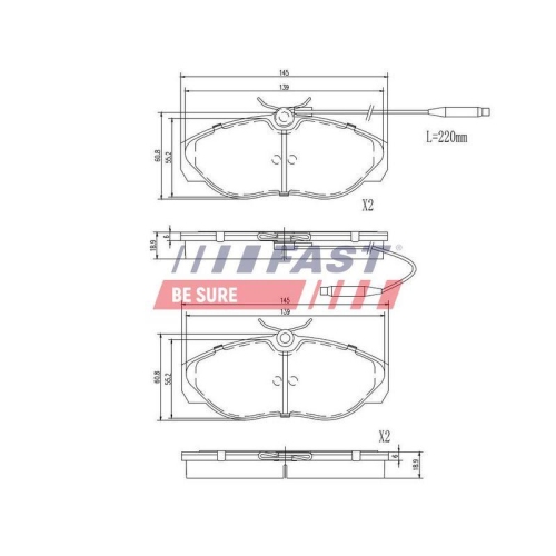 Bremsbelagsatz Scheibenbremse Fast FT29007 f&uuml;r Citro&euml;n Peugeot Fiat Vorderachse