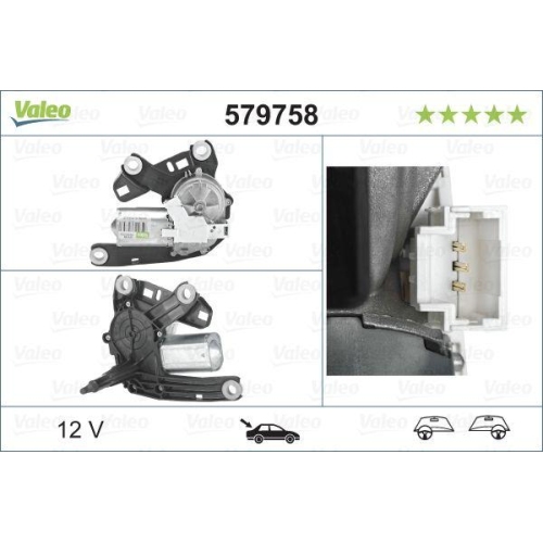 Wischermotor Valeo 579758 Original Teil für Citroën Opel Peugeot Vauxhall Hinten