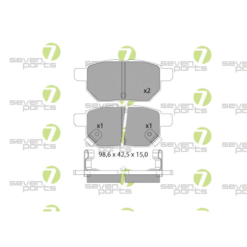 Bremsbelagsatz Scheibenbremse 7 Seven Parts SVP27110 f&uuml;r Lexus Subaru Toyota