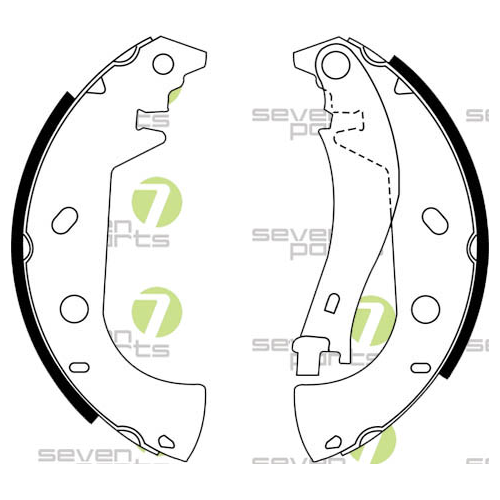 Bremsbackensatz 7 Seven Parts SVG10418 f&uuml;r Hinterachse