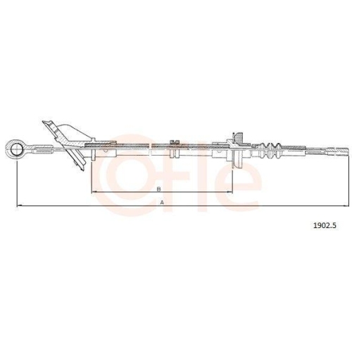 Seilzug Kupplungsbetätigung Cofle 1902.5 für Fiat
