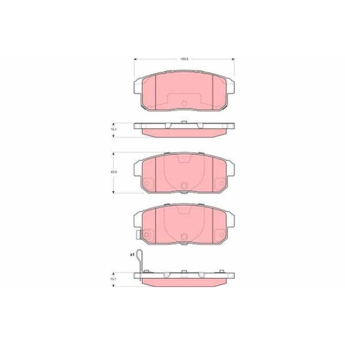 Bremsbelagsatz Scheibenbremse Trw GDB3357 f&uuml;r Suzuki Infiniti Mazda Nissan