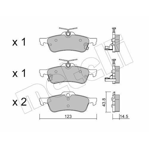 Bremsbelagsatz Scheibenbremse Metelli 22-0556-1 f&uuml;r Toyota Hinterachse