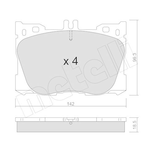 Bremsbelagsatz Scheibenbremse Metelli 22-1134-0 f&uuml;r Mercedes Benz Mercedes Benz