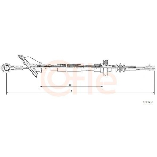 Seilzug Kupplungsbetätigung Cofle 1902.6 für Fiat